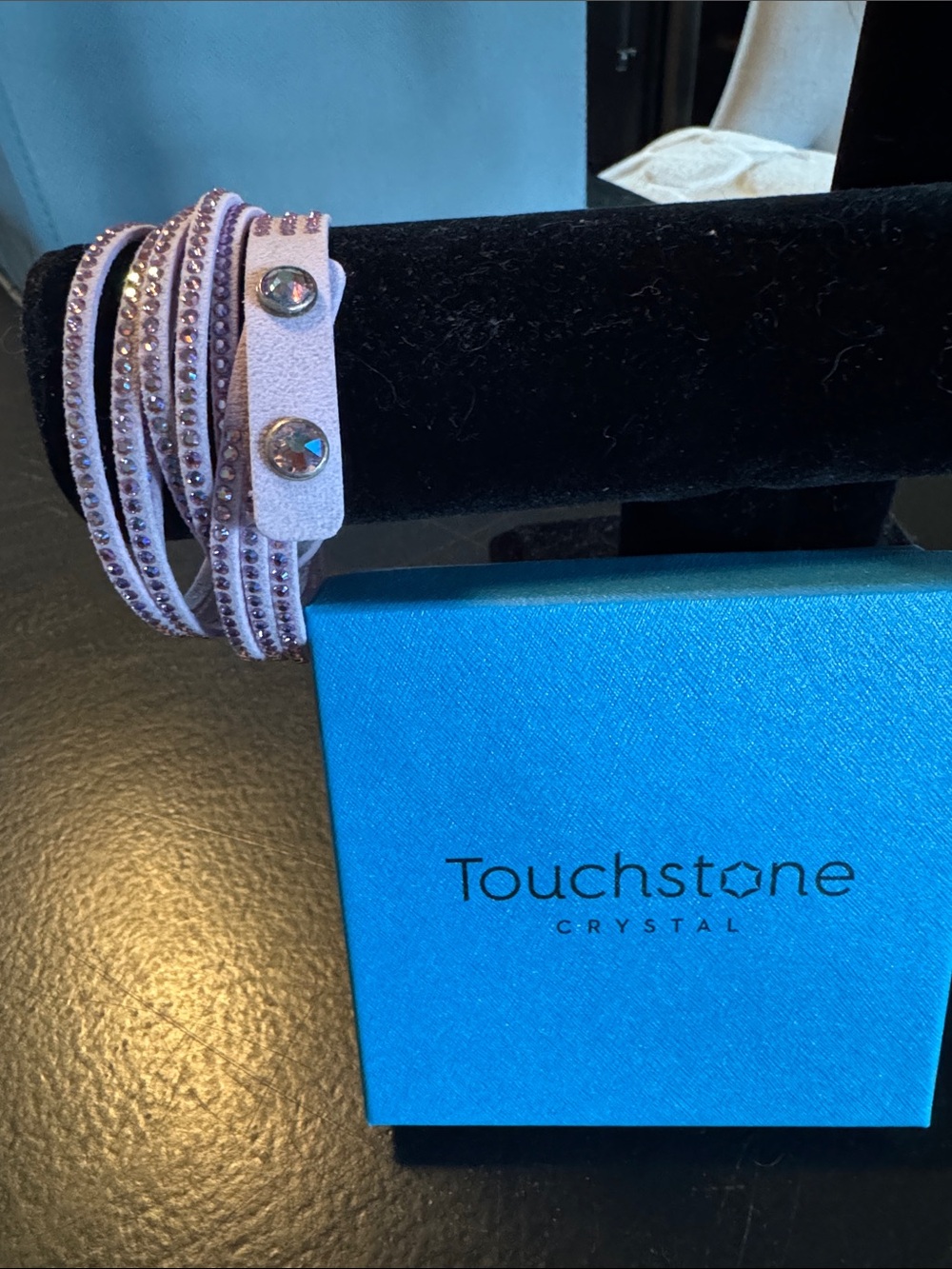 Touchstone Crystal Lavender Wrap Bracelet with Crystal Accents